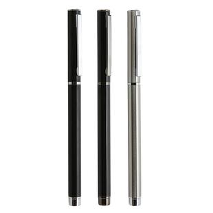 罗氏0.5mm中性笔芯简约金属子弹头黑色走珠商务高档办公签字笔加粗碳素圆珠水性学生考试练字专用笔免费刻字