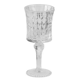 小众ins法式浮雕高脚杯 复古香槟杯高颜值家用女红酒杯玻璃水杯子