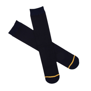 高端男士丝袜金脚趾长款超薄透气高筒商务西装袜日系正装小腿黑袜