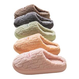 买一送一棉拖鞋女2024新款秋冬季室内家居防滑保暖情侣家用棉拖男