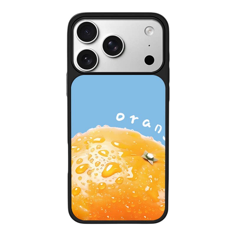创意水果橙子适用于苹果17promax新款手机壳iPhone air/16pro/15plus14玻璃13pro小众手机套12男女冰感防摔11