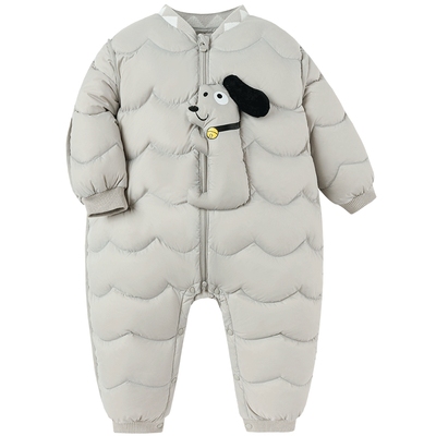 巴拉巴拉婴儿羽绒服连体衣宝宝外出爬服哈衣2025秋冬新款童装抱衣