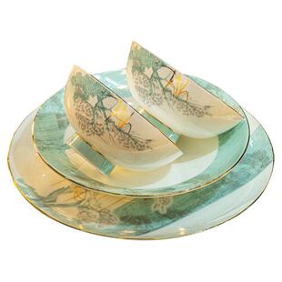 绿野仙踪一级骨瓷餐具套装景德镇陶瓷碗盘筷组合全套轻奢礼品套盒