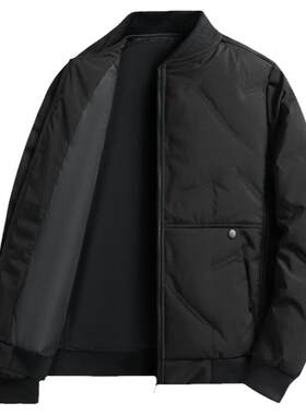 木林森男冬季棒球领加厚羽绒服