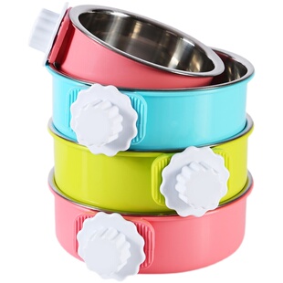 猫碗狗碗悬挂式宠物碗防打翻不锈钢自动饮水器猫食盆碗猫咪用品