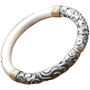 齐天大圣悟空足银纯手工手镯金箍棒银手镯999纯银情侣手环古法银