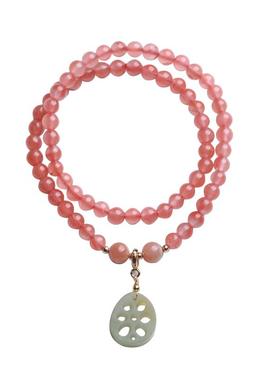 见欢喜冰飘南红和田玉古风手链