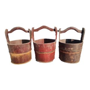 民俗手提水桶老木桶马桶影视道具怀旧装饰摆件农家院装饰农村大桶