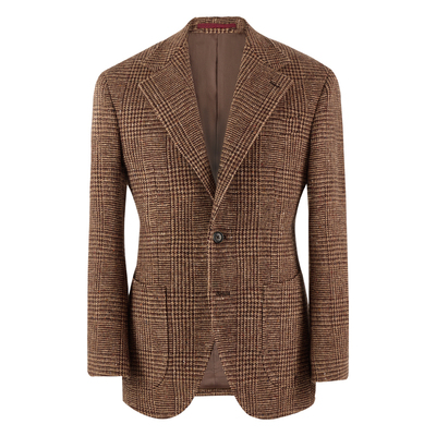 100%羊毛意式亲王格单西服外套