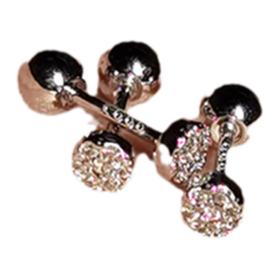 超闪圆形微镶耳骨钉女纯银