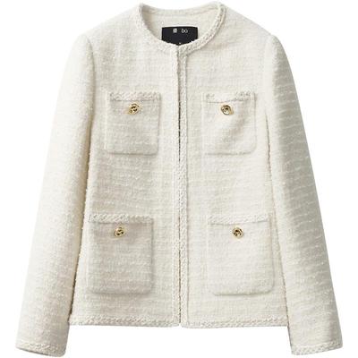 【羊毛】播商场同款黑标系列24秋新小香风圆领短外套女BDR3WD2101