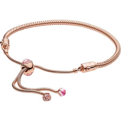 Pandora潘多拉奥莱漫漫桃花系列Rose手链绳玫瑰金色