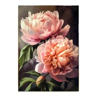 简约现代牡丹花客厅挂画花开富贵入户玄关过道装饰画卧室餐厅壁画