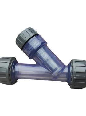 塑料Y型过滤器耐腐蚀蓝色透明PVC