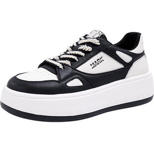 马克华菲男鞋2026新款增高小白鞋男春季透气休闲运动鞋厚底板鞋男