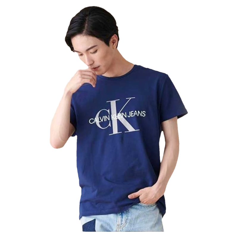 Calvin Klein/凯文克莱CK夏季男士休闲圆领打底衫logo印花短袖T恤