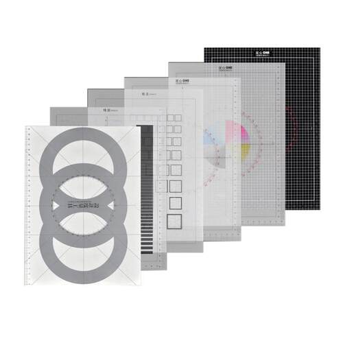 设计度量工具 字号线条标尺版面定心校准标尺套装 印刷字号大小磅值线条粗细版面校准定心实例对照表