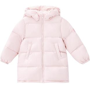笛莎官方旗舰童装女童中长羽绒服秋冬季新款宝宝儿童蓄热防寒外套