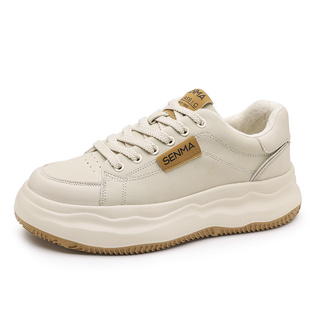 森马男鞋冬季加绒保暖二棉鞋青少年运动休闲增高百搭真皮板鞋潮鞋