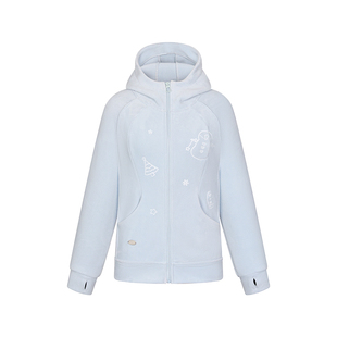 BETWEENAND 冬季绒感原创设计感上衣女连帽设计防风雪人卫衣外套