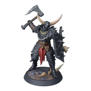 3D奇幻战棋暗黑士兵单斧头盾高精度微缩模型手办白膜