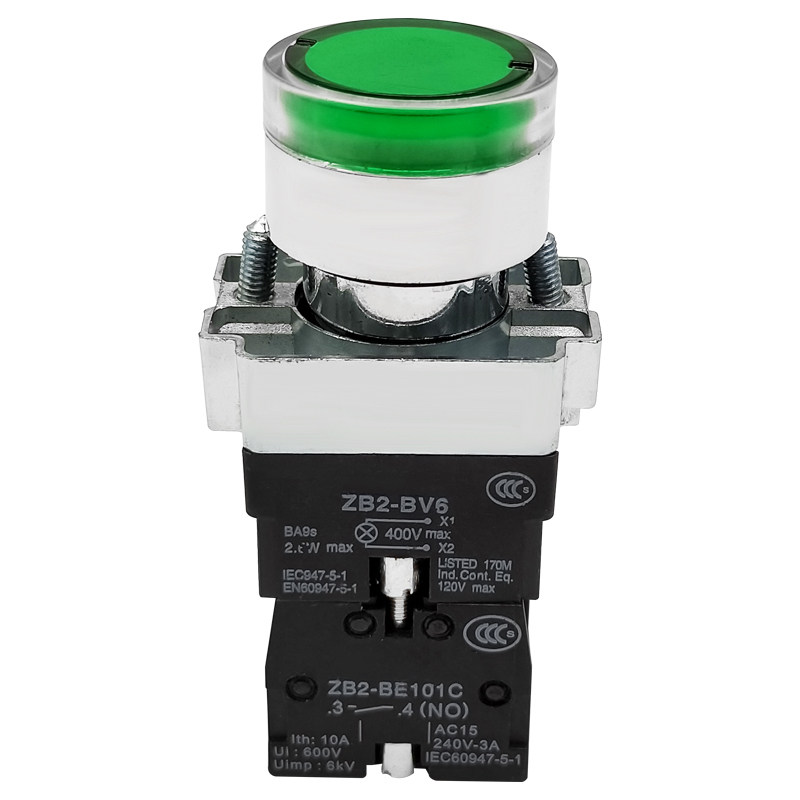 22mm自复位点动带LED灯按钮开关XB2-BW3361C 33B1C 33M1C 3462C