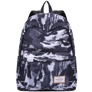 Forever cultivate撞色双肩包男韩版潮运动旅行背包中学生书包女