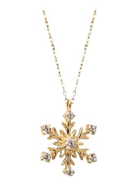 米娅圣诞雪花项链14k包金925锆石