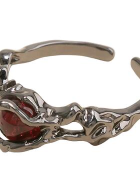 三福复古暗黑戒指单个 时尚设计感小众潮酷指环首饰配饰848835