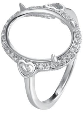 女士纯银豪华款戒指空托