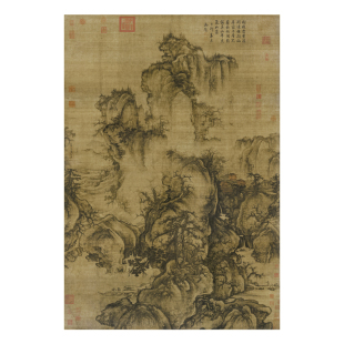 北宋郭熙 早春图 绢本复制国画中国山水画临摹范本超高清艺术微喷