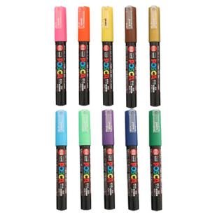 日本UNI三菱POSCA|PC-1M POP水性笔广告笔涂鸦笔0.7细字商场手绘企划白色美术高光白笔颜色多色笔丙烯马克笔