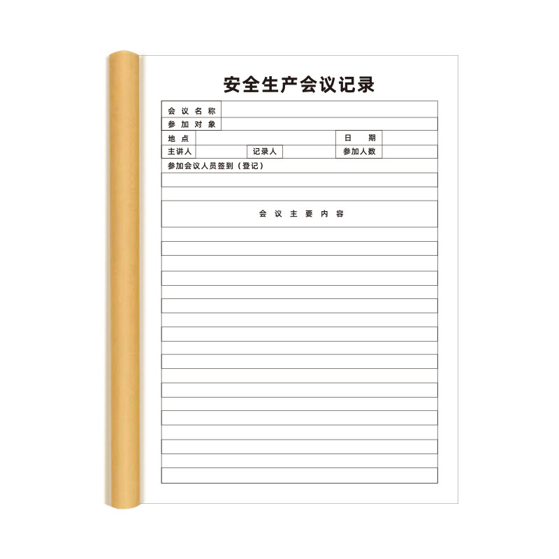 安全生产会议记录本每日巡查记录表消防安全台帐公司会议摘要本