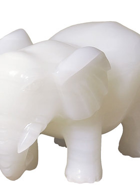 高档玉石招财象摆件客厅玄关装饰