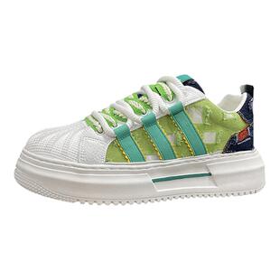 男鞋2025新款秋季透气厚底贝壳头三条杠运动男士老爹鞋时尚休闲鞋