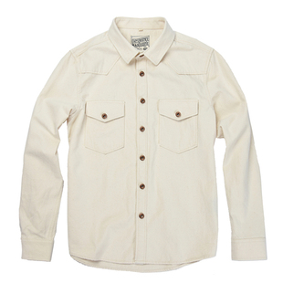 柴米阿美咔叽美式复古重磅有机棉做旧帆布工装休闲衬衫长袖男秋