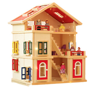 儿童益智拼装木质小屋女孩过家家木屋玩具屋公主别墅木质房子玩具