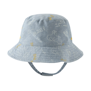 戴维贝拉男童遮阳帽儿童户外纯棉渔夫帽2026春季新款男宝洋气盆帽