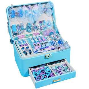 艾莎公主儿童发夹礼盒女孩子的生日礼物女生女童爱莎发饰首饰套装