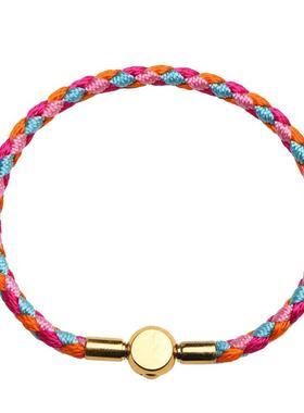 多彩情侣粉蓝色原创设计风手绳