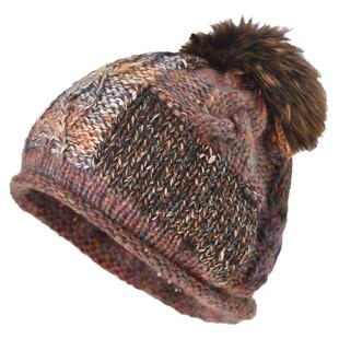 卡蒙可爱貉子毛球提花拼色羊毛毛线帽女加绒保暖多巴胺护耳针织帽