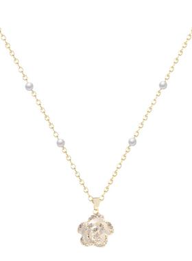 轻奢唯美山茶花项链小众设计