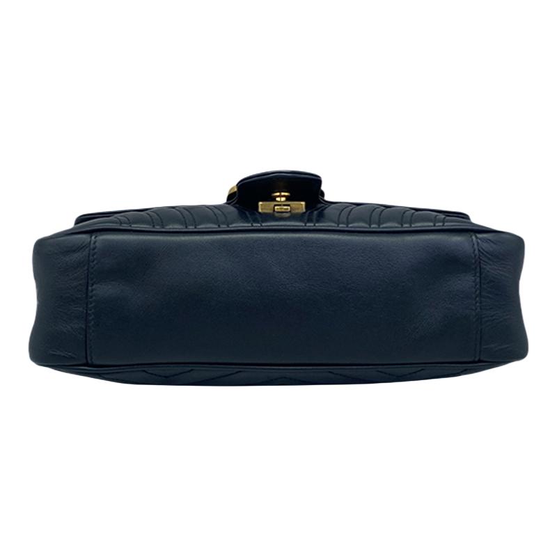 gucci古驰黑金牛皮马蒙26