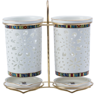 桌面筷子筒收纳盒置物架陶瓷筷子桶家用镂空沥水筷筒筷笼筷子笼篓