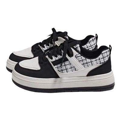 2026百搭复古拼色增高女板鞋