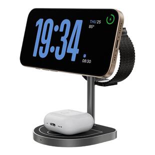 KUXIUX85篮球架款华为三合一磁吸无线充电器适用mate70pro+ 60/X6/5手机watchGT4/5手表充电支架兼容苹果手机