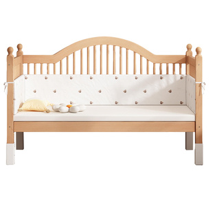 榉木拼接床实木宝宝床儿童加宽床边床小床拼接大床婴儿床可调高度