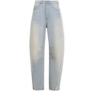 滔搏adidas阿迪达斯三叶草女子三条纹牛仔百搭运动休闲长裤KG0200