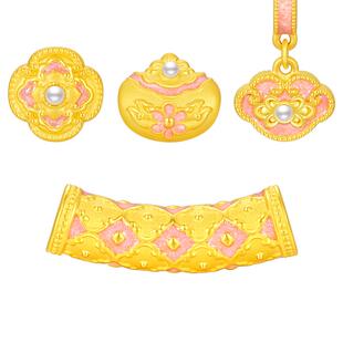 周大生腕美黄金转运珠足金珐琅万贯如意手绳手串手饰生日礼物