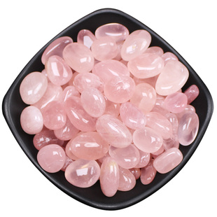 天然粉水晶碎石摆件招桃花粉色水晶原石消磁净化供曼扎宝石造景石